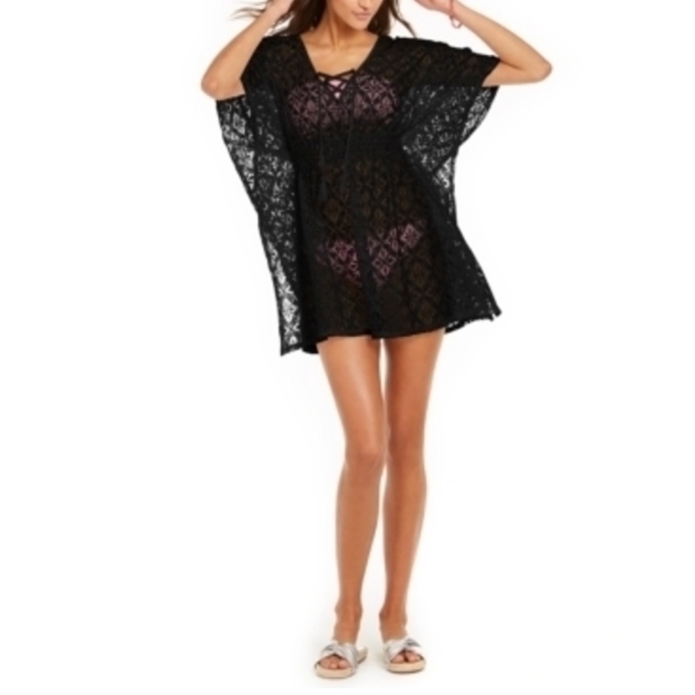 NWT Miken Black Lace Swim Cover-Up